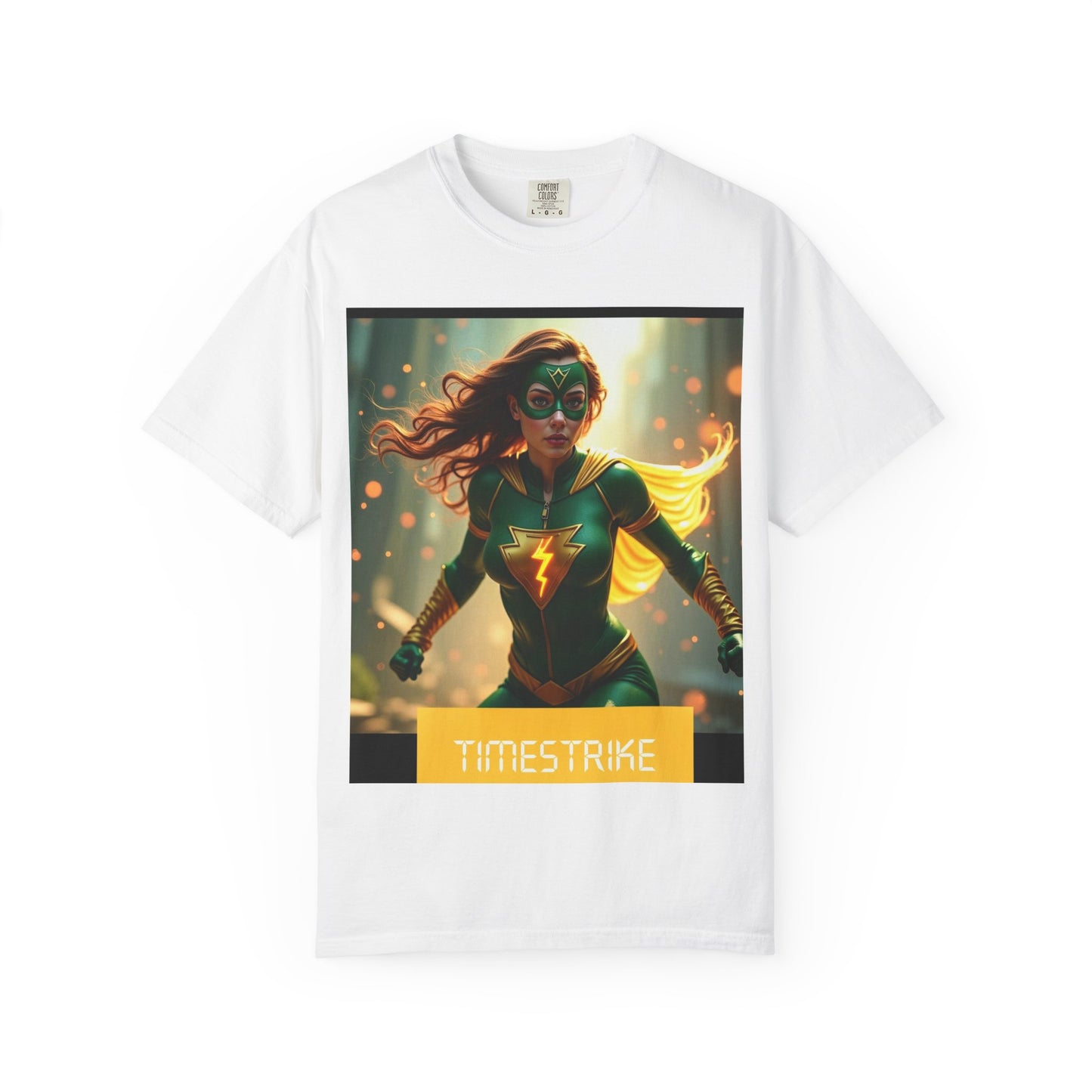 Superhero Timestrike T-shirt for Fans, Casual Wear, Gift for Comic Lovers, Graphic Tee for Events, Unisex Apparel