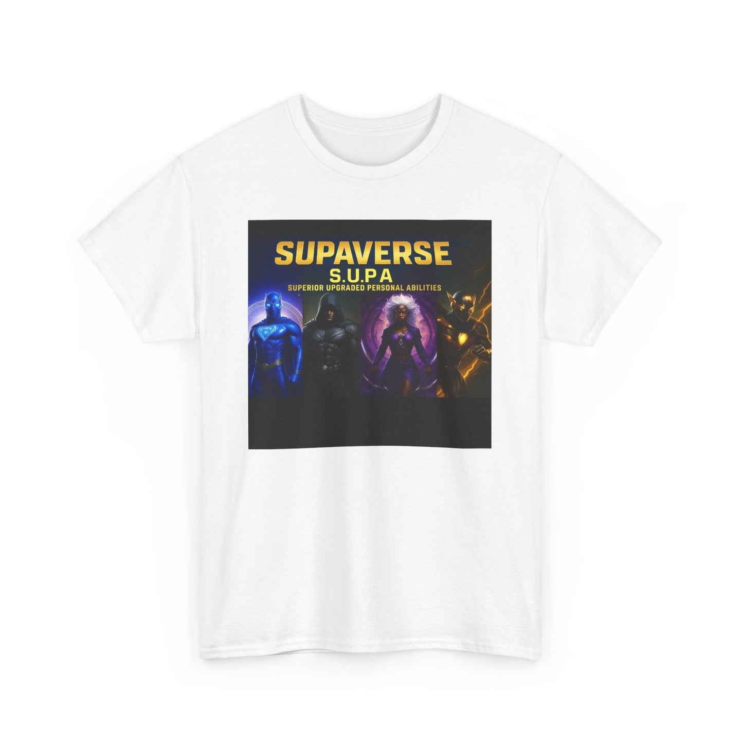 SupaVerse Unisex Heavy Cotton Tee | Graphic T-Shirt, Retro Style, Casual Wear, Geek Culture, Fan Merchandise