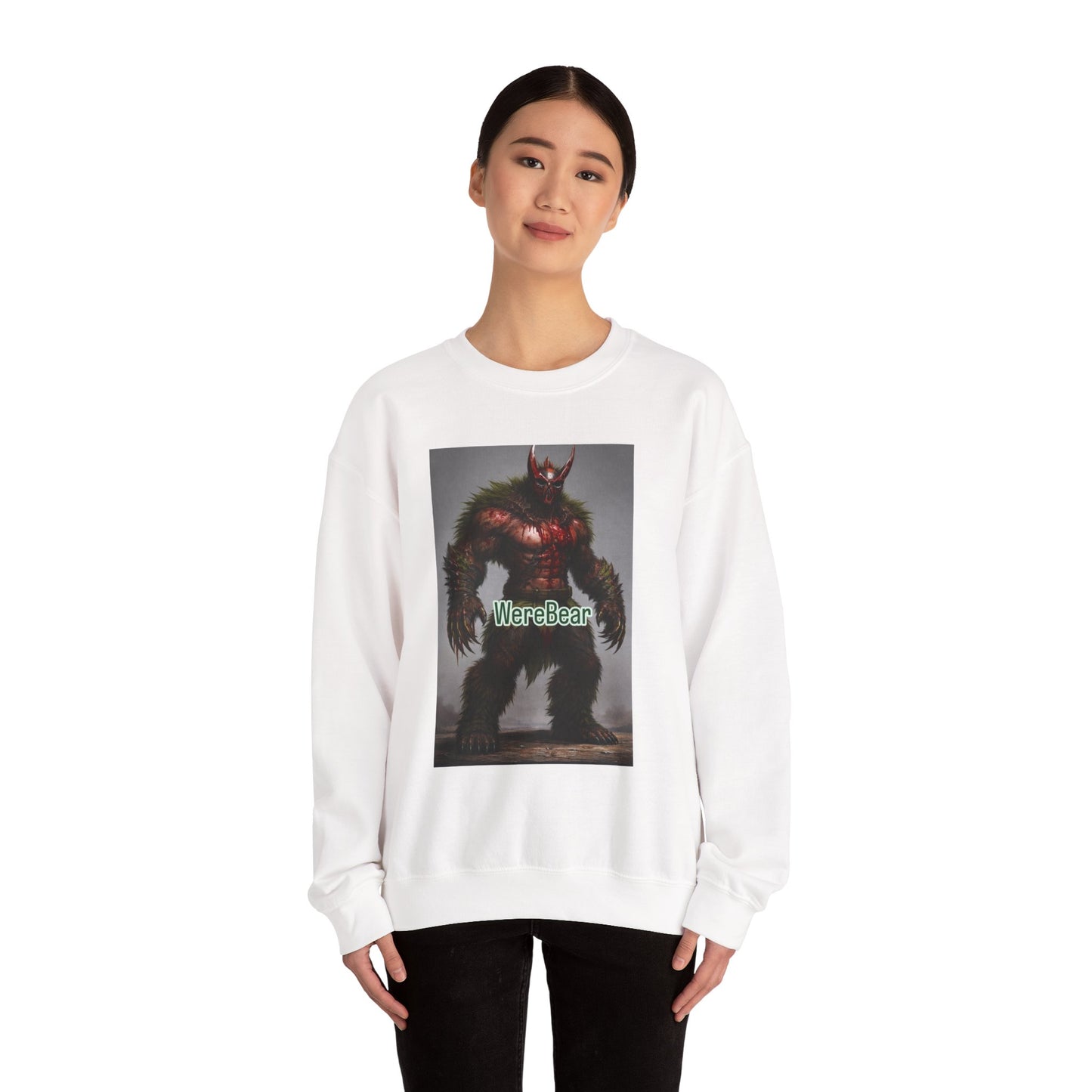 Werebear Graphic Sweatshirt — Monster Bear Illustration Crewneck