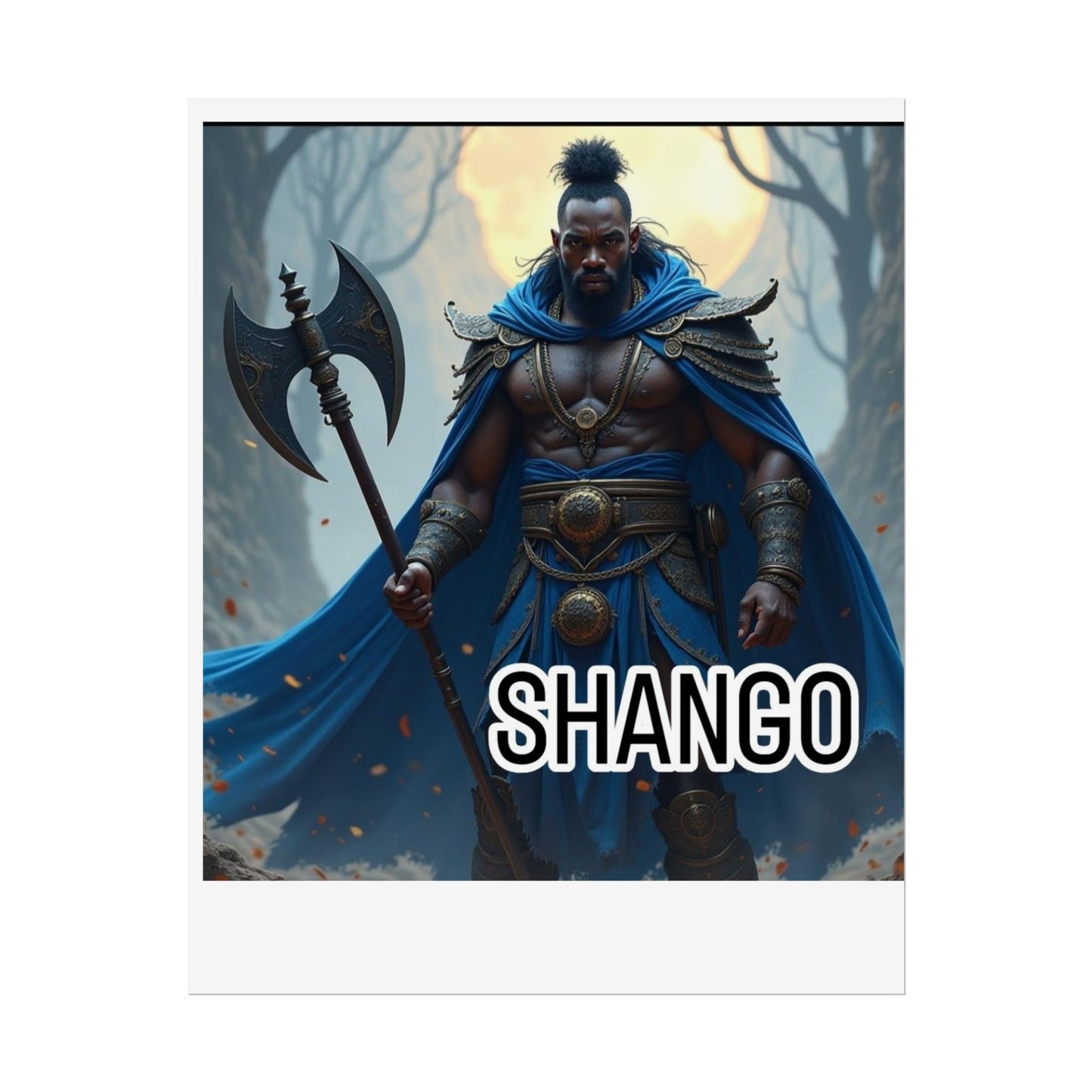 Shango God of Thunder Rolled Poster, African Mythology Wall Art, Unique Home Decor, Gift for Mythology Enthusiasts, Celebratory Artwork
