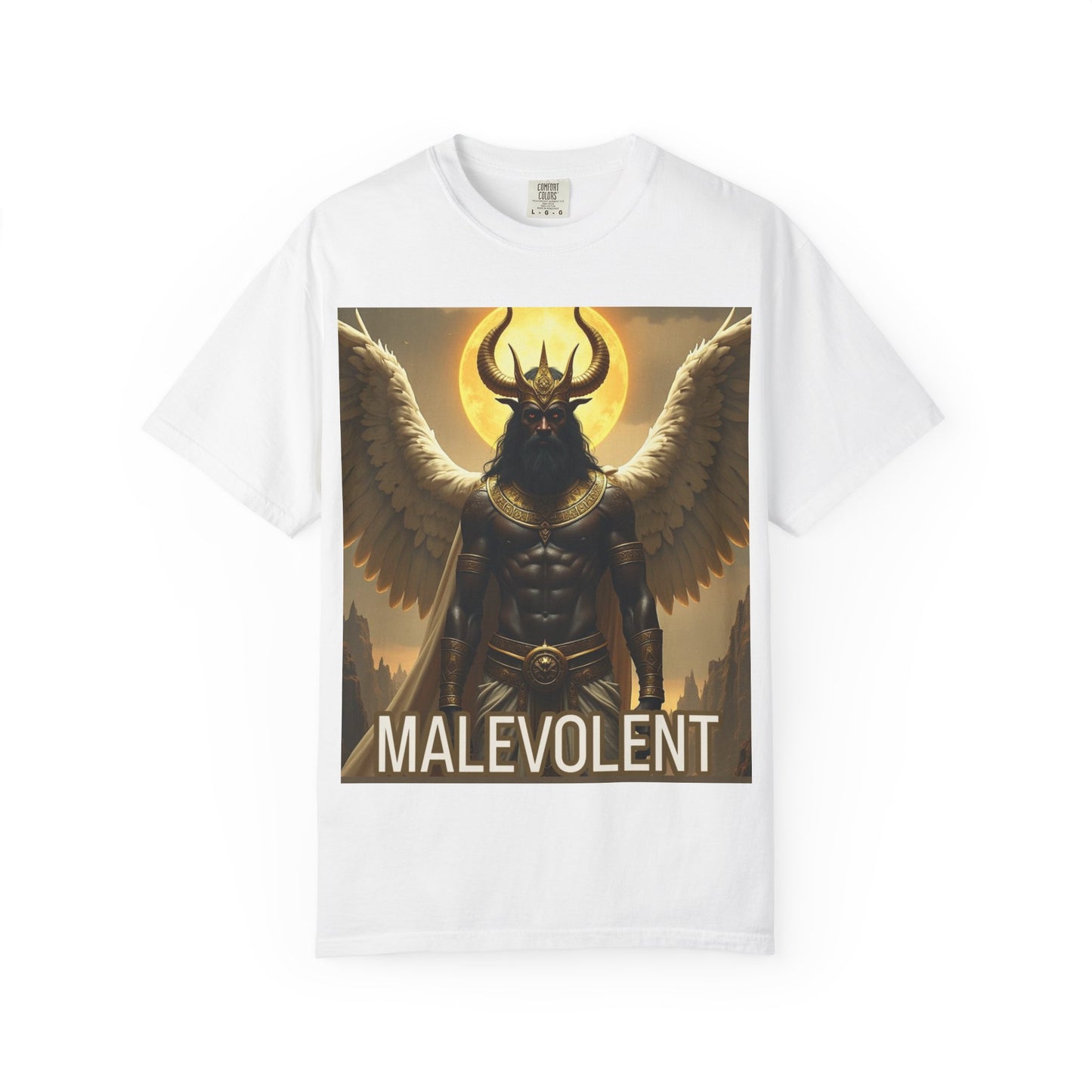 Malevolent Unisex Garment-Dyed T-Shirt, Gothic Tee, Casual Streetwear, Halloween Apparel, Fantasy Fans Shirt, Unique Graphic Shirt
