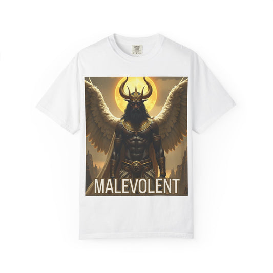 Malevolent Unisex Garment-Dyed T-Shirt, Gothic Tee, Casual Streetwear, Halloween Apparel, Fantasy Fans Shirt, Unique Graphic Shirt