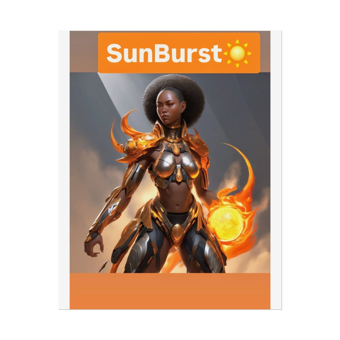 Vibrant Art Wall Poster - SunBurst Design, Home Decor, Gift for Her, Fantasy Room Art, Unique Wall Decor