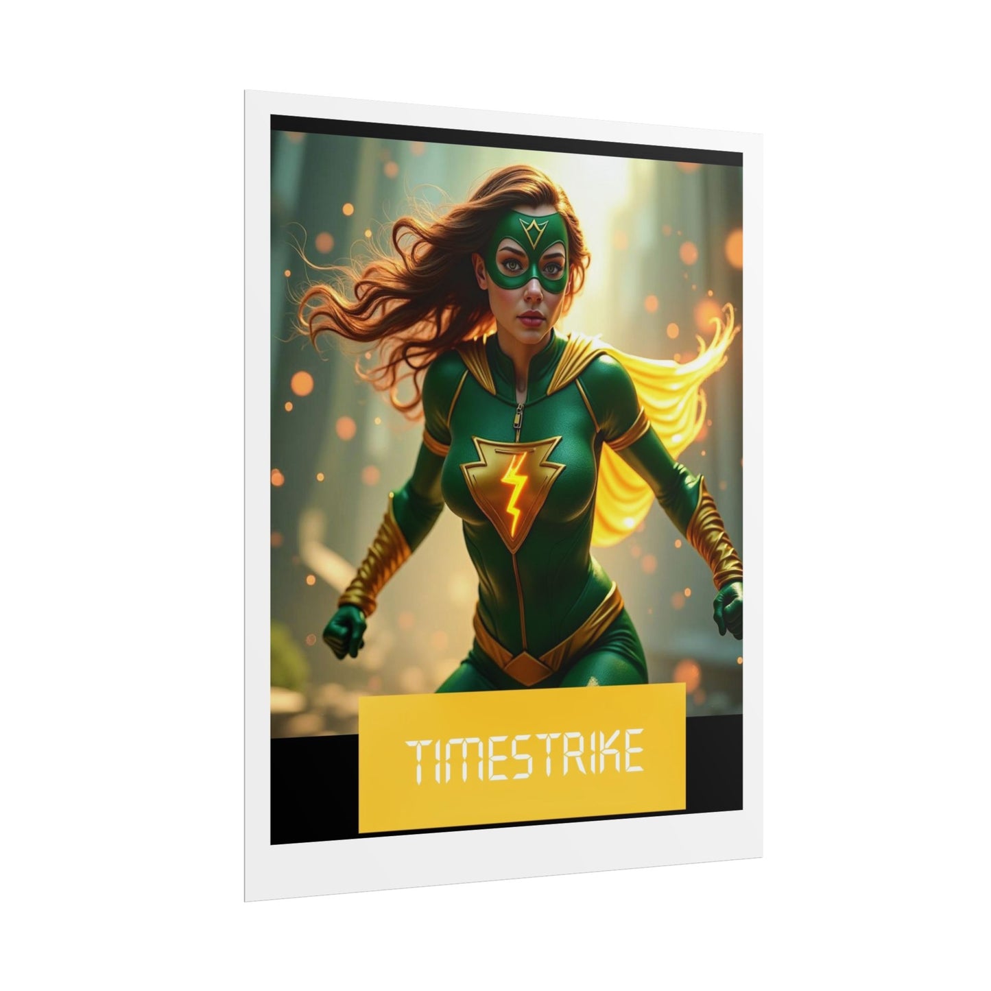 Superhero Rolled Poster, Vibrant Wall Art, Gift for Comic Fans, Timedstrike Decor, Kids Room Decoration