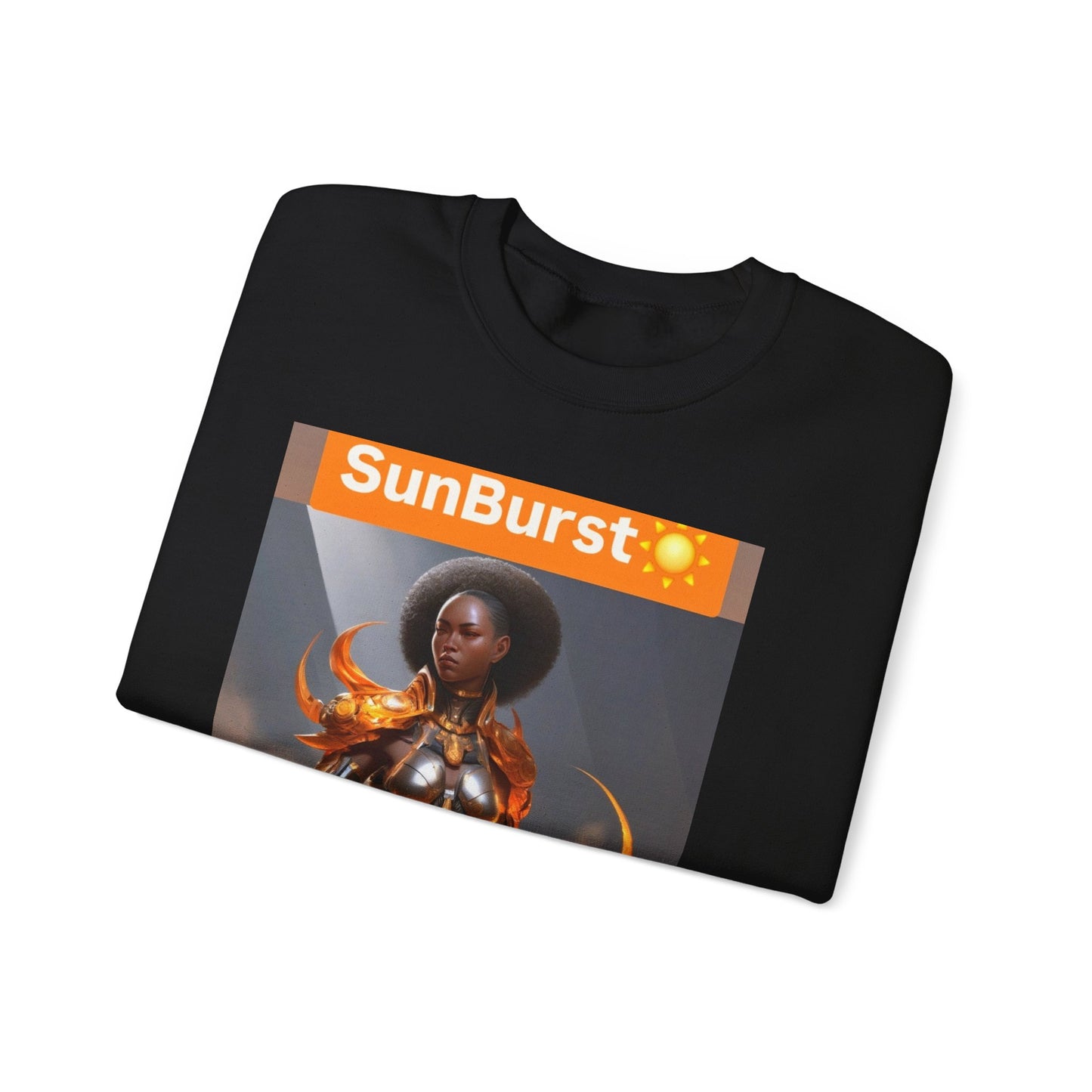 SunBurst Solar Mage Sweatshirt - Afro-Futurist Flame Armor Crewneck