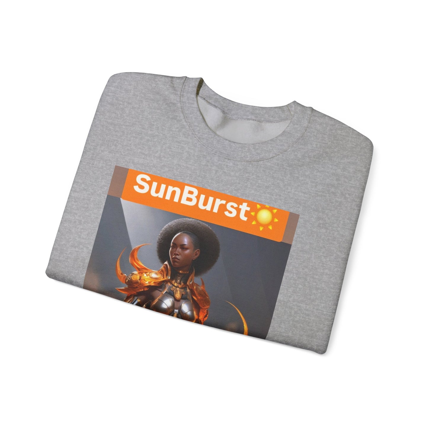 SunBurst Solar Mage Sweatshirt - Afro-Futurist Flame Armor Crewneck