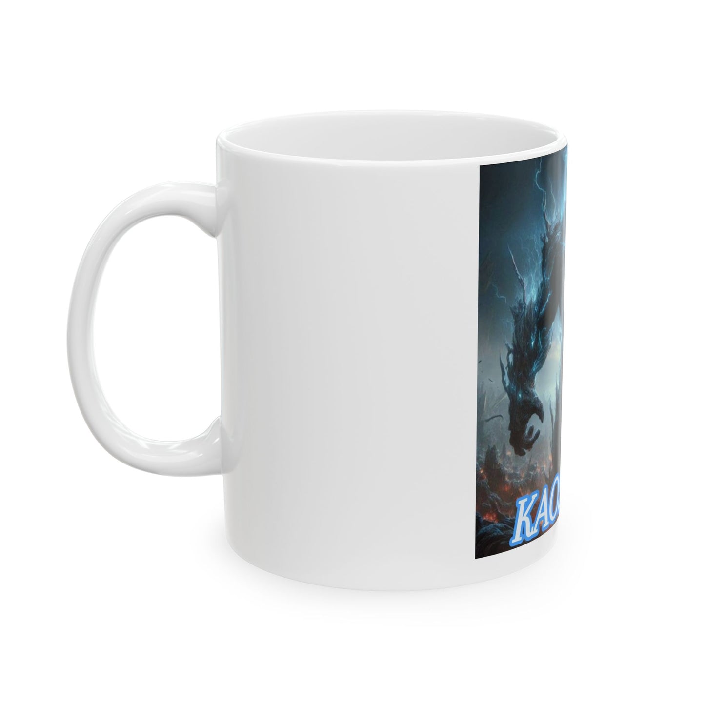 Kaosal Monster Ceramic Mug (11oz, 15oz) — Lightning Titan Fantasy Coffee Cup