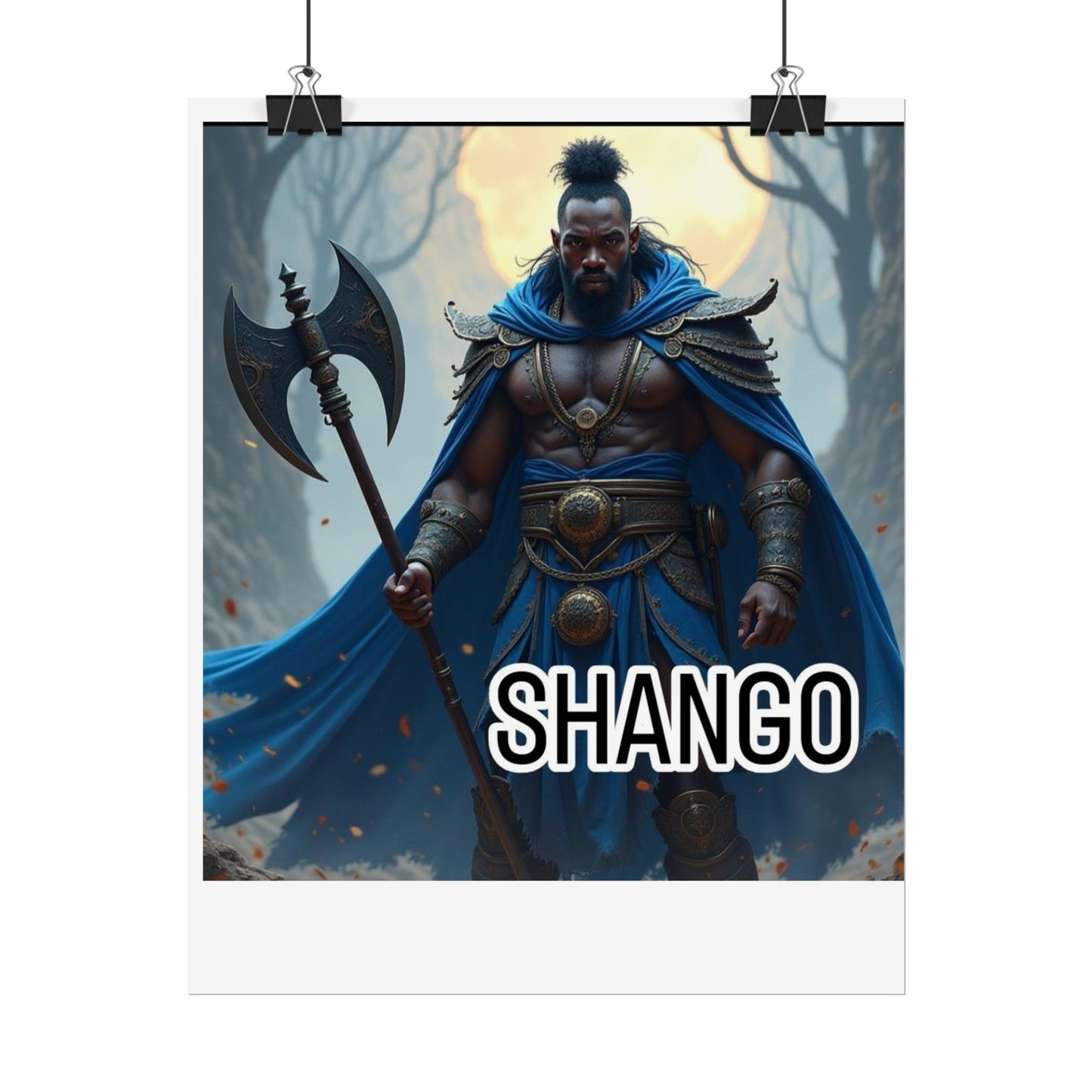 Shango God of Thunder Rolled Poster, African Mythology Wall Art, Unique Home Decor, Gift for Mythology Enthusiasts, Celebratory Artwork